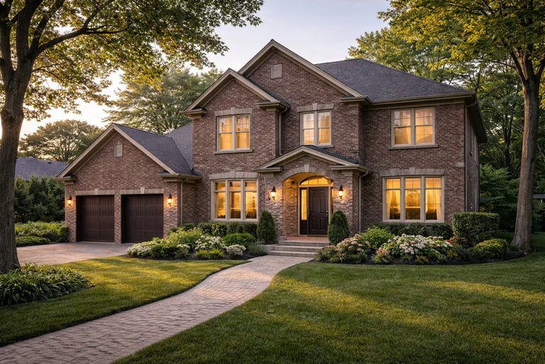 Exterior of a luxury home photographed for real estate marketing