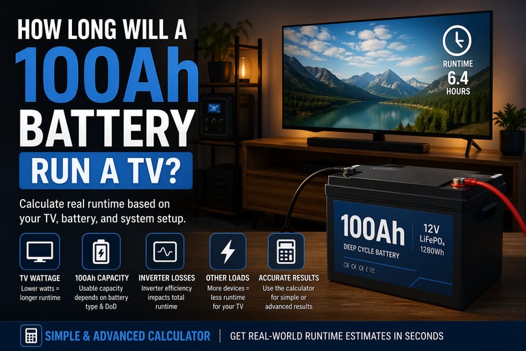 How Long Will a 100Ah Battery Run a TV