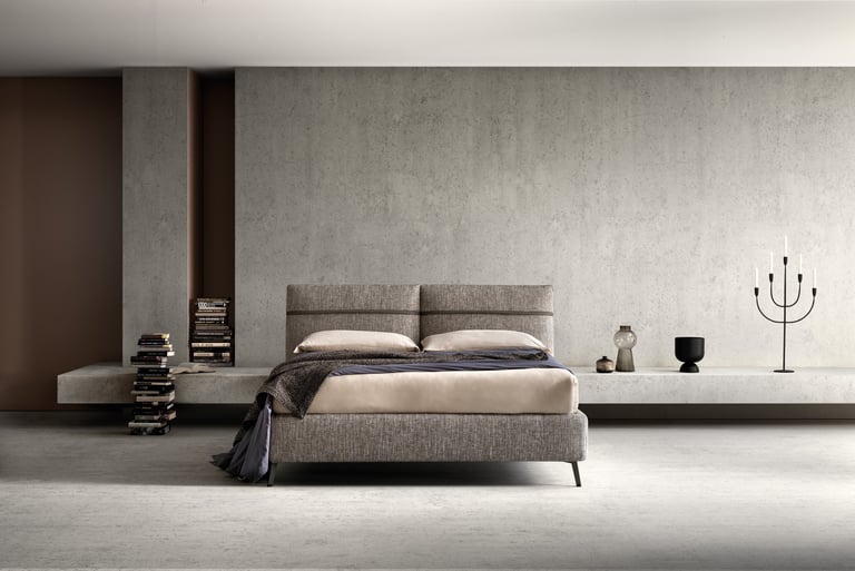 letto imbottito contenitore design moderno sistema letto