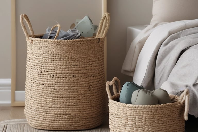 woven natural basket for home décor