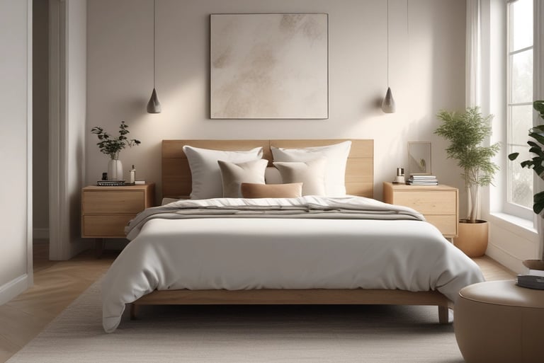 beige minimalist area rug