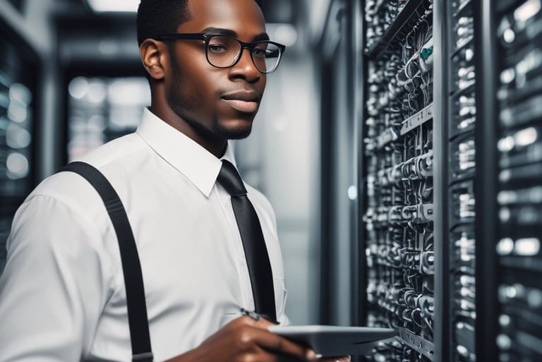 web development workspace IT network setup equipment professional tech support workstation