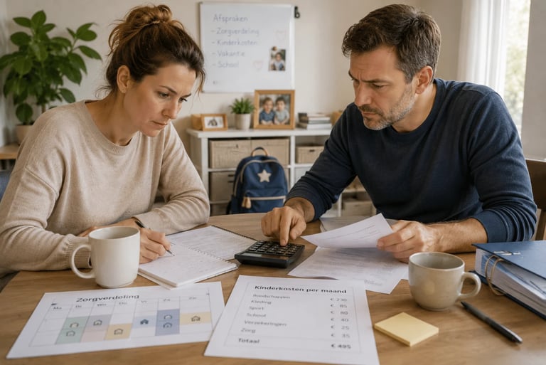 Gescheiden ouders berekenen Co-ouderschap finanskompas