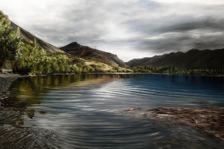 Solitare Oil on Canvas Painting by Anuragk Gupta