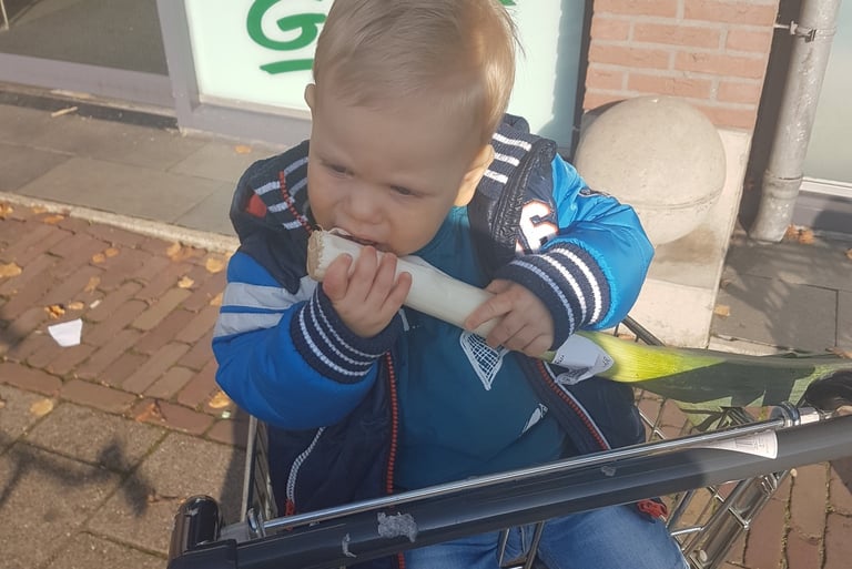 a boy eating