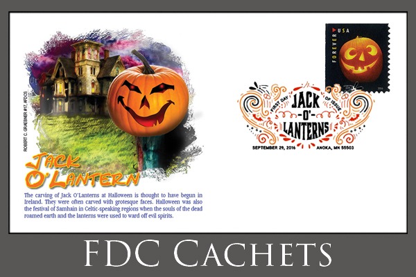 illustrated envelope of a Jack O' Lantern