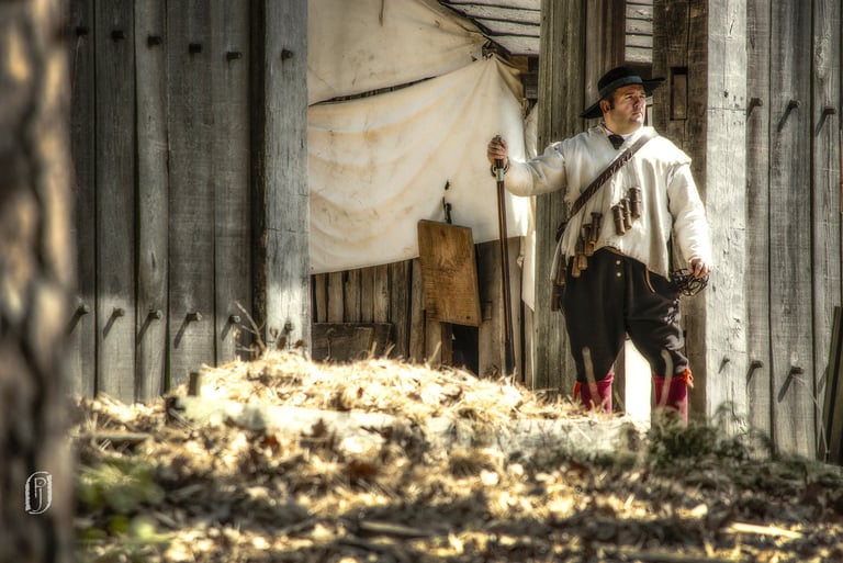Photo of gate guard at Jamestown reconstructed fort