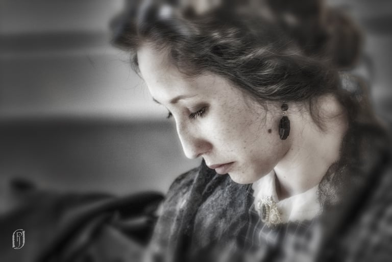 Photo of woman looking down