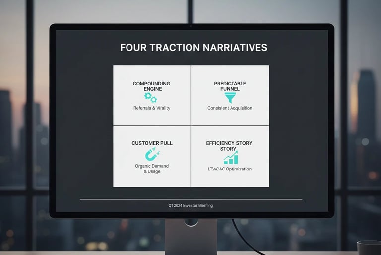 Graphic visualizing the four core traction narratives investors respond to.