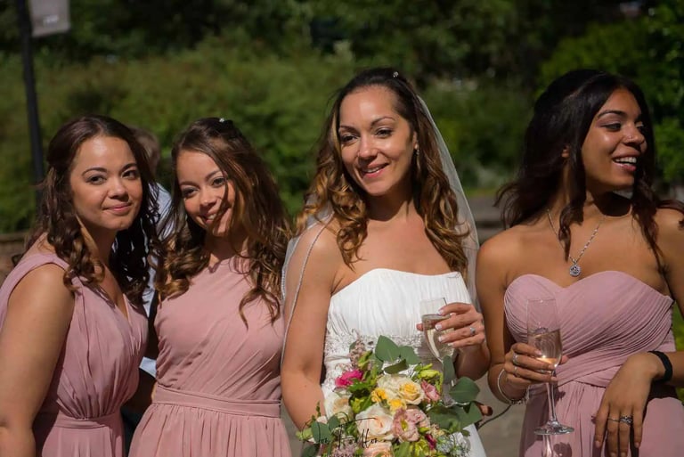 bride and her bridesmaids