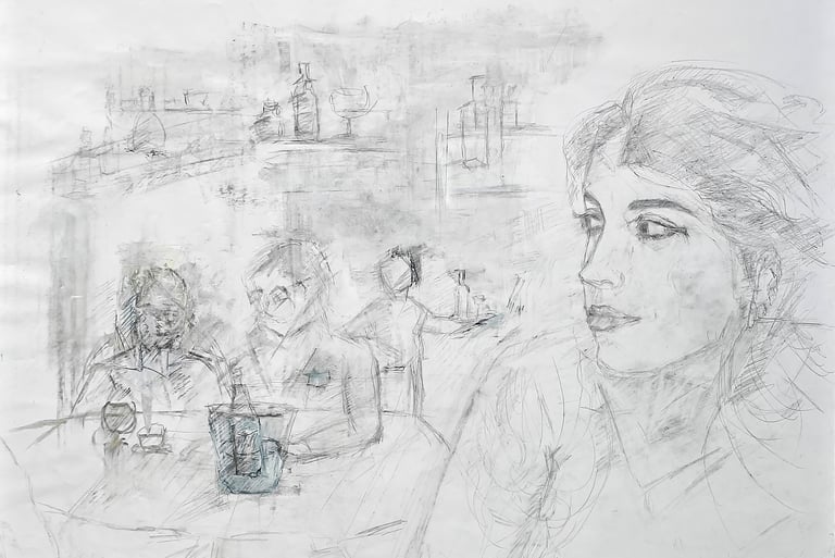 Claudia, dibujo del artista pintor Argi Girón. Portrait, pencil, artist, painter, art