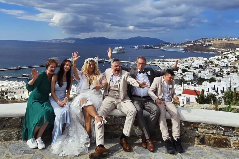 Mykonos island tour - wedding day photoshooting