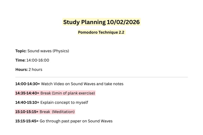Study Session with Pomodoro Technique 2.2