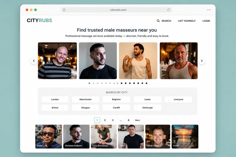 cityrubs gay massage directory. 