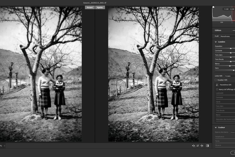 exemple de photo anciennes numérisée et restaurée pour sortie numérique ou impression