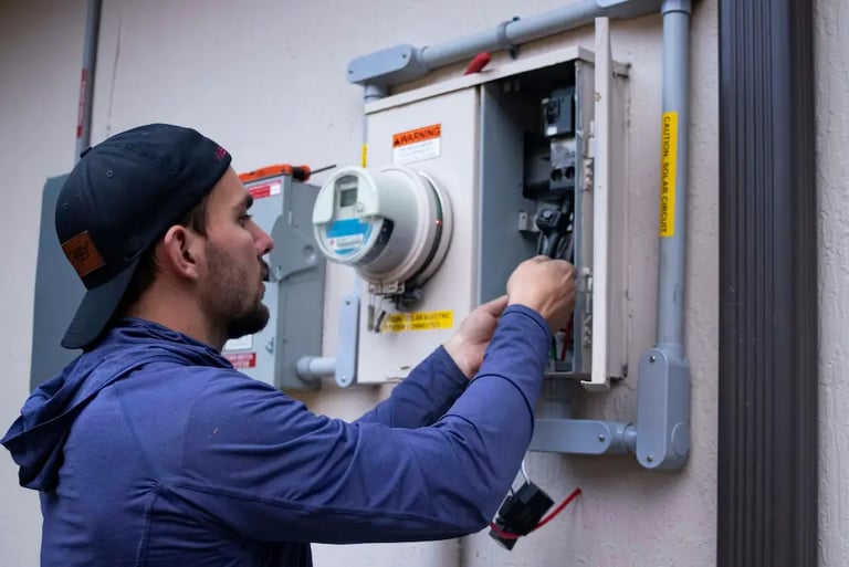 Électricien installant une entrée électrique 200A à Candiac.