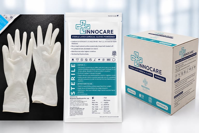 Innocare Brand Surgical Gloves supplier in india, Examination gloves supplier in India.