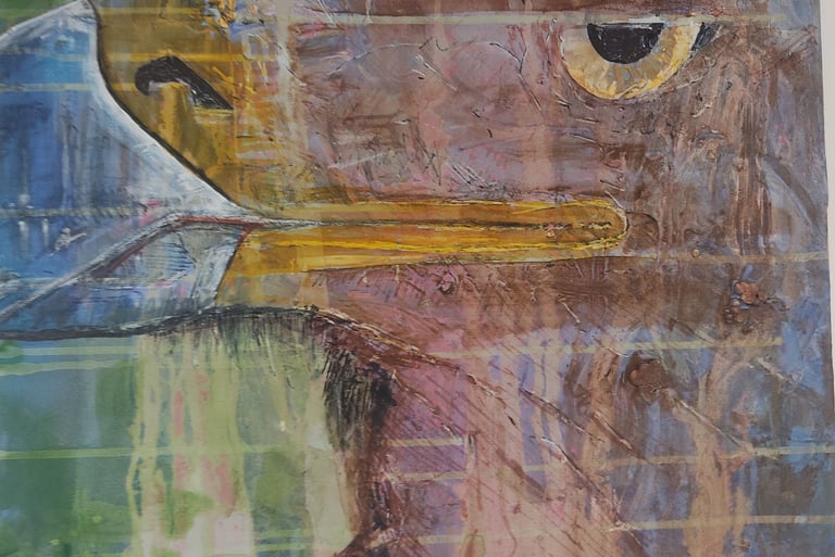 a painting of a bird