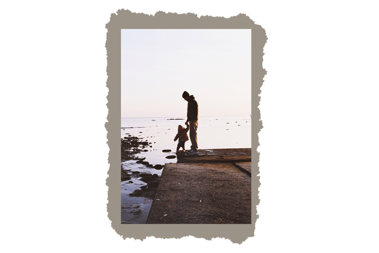 Father and son at the beach