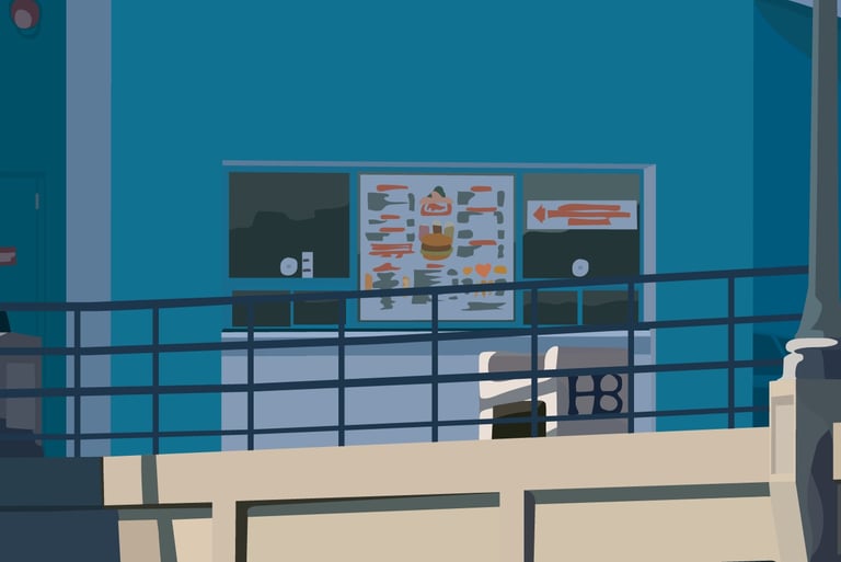 huntington beach pier illustration (vector hyperrealism - detail 2)