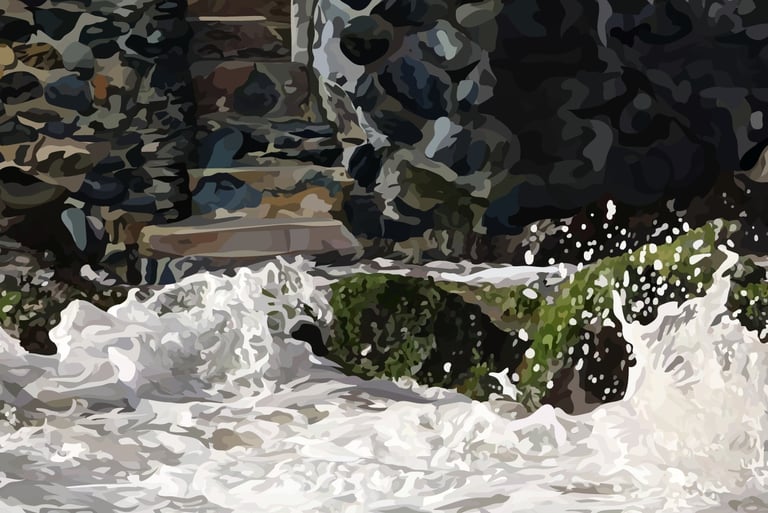Laguna Beach PIRATE TOWER vector art - detail 6