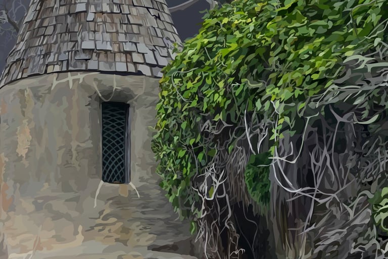 Laguna Beach PIRATE TOWER vector art - detail 3