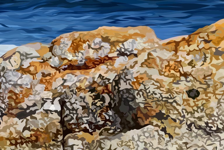 PRIVATE TRESPASSING – Pebble Beach Art (vector hyperrealism) detail 3