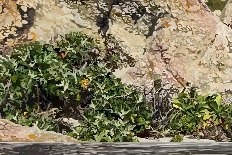 PRIVATE TRESPASSING – Pebble Beach Art (vector hyperrealism) detail 1