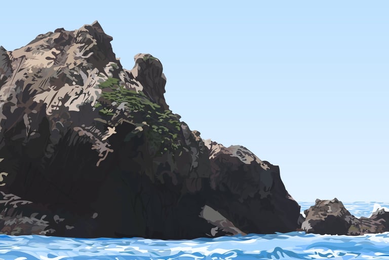 PURPLE SANDS OF TIME – Pfeiffer Beach Art (vector hyperrealism illustration) detail 2