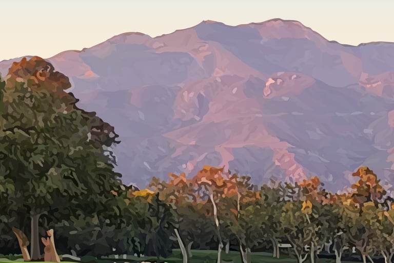 SANTA TRANQUILITY – Rancho Santa Margarita Lake Art Illustration detail 1.