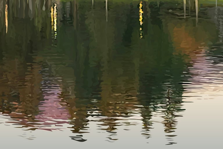 SANTA TRANQUILITY – Rancho Santa Margarita Lake Art Illustration detail 3