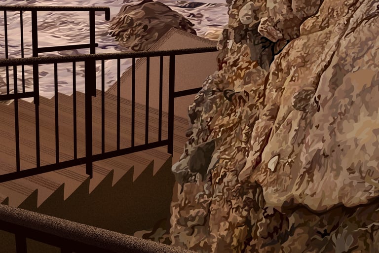 STAIRWAY TO HEAVEN - Laguna Beach Sunset Art - detail 2