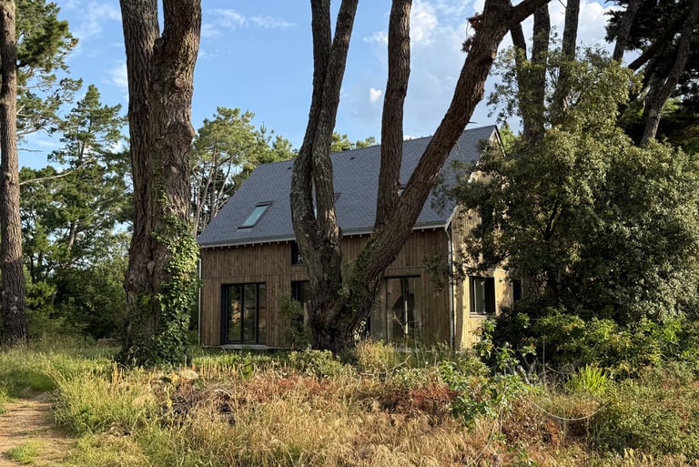 Maison ossature et bardage bois, Baden, Morbihan