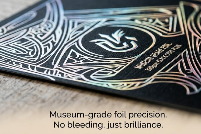 Cold foil printing details for Kickstarter playing cards