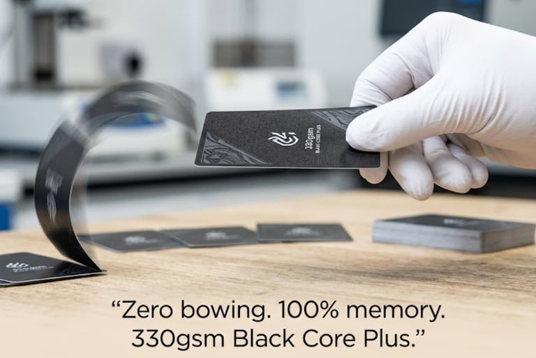 Layered structure of professional TCG black core cardstock