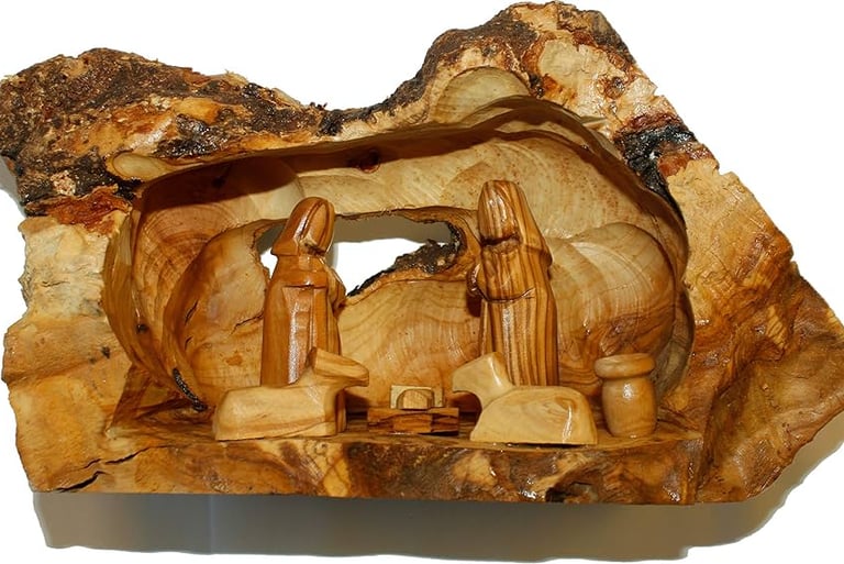 Olive wood Nativity