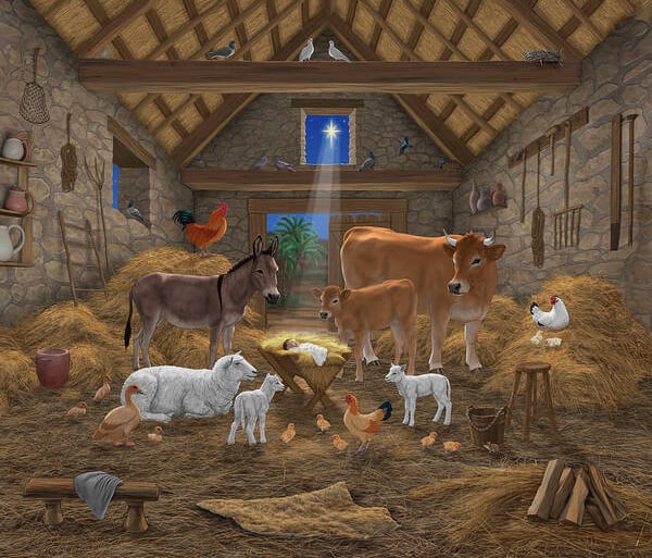 animals in Nativity scene