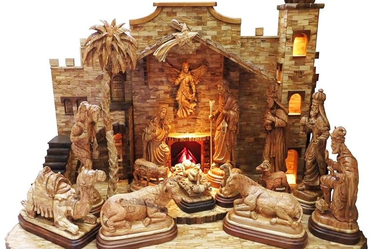 Olive wood Nativity set from Bethlehem