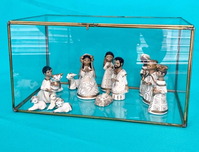 Nativity in display case