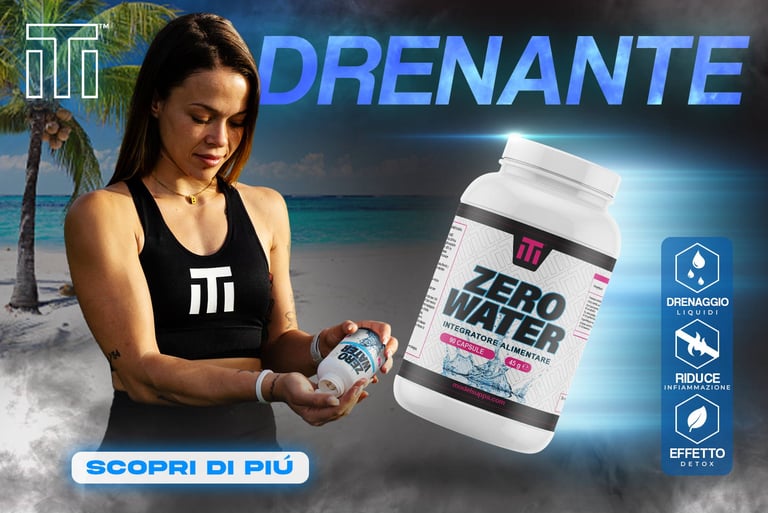 a woman in a black top and a bottle of water