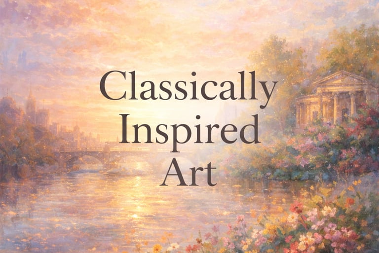 Modern Classically Inspired digital artwork featuring expressive color and form