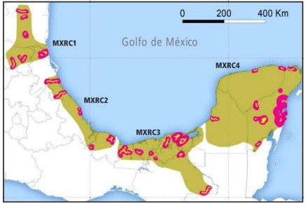 Distriución de C. moreletii en México