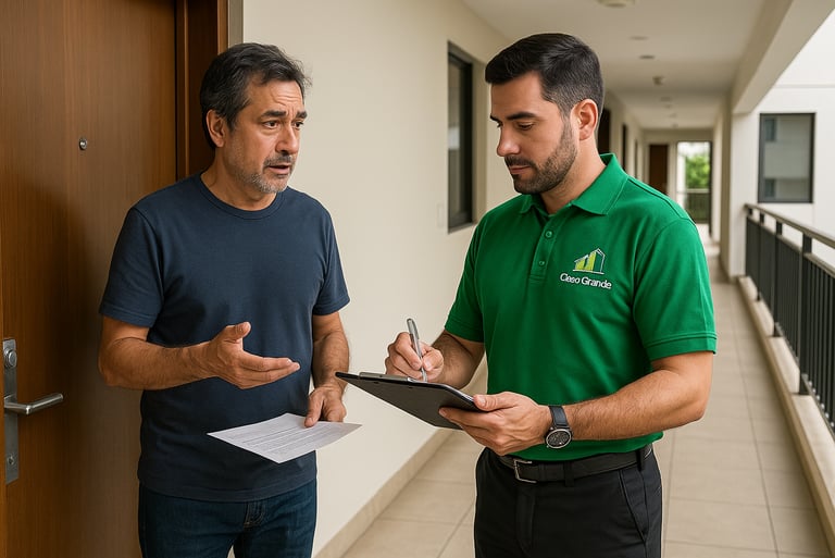 administrador cobrandole a un vecino moroso