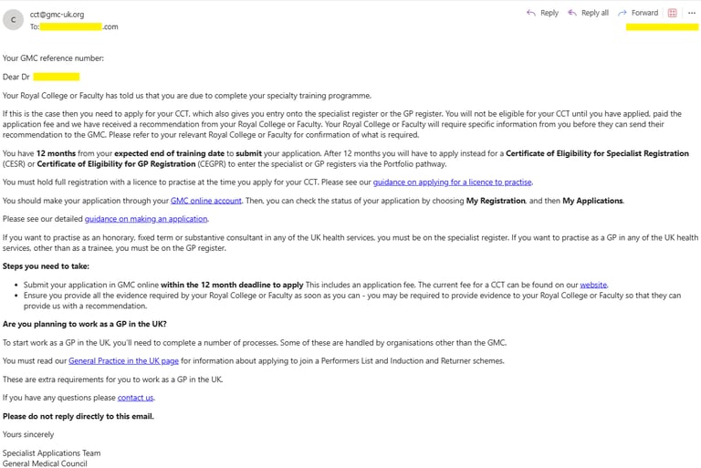 GMC CCT Application Invite