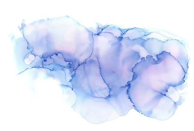 a light blue and purple water color blotch
