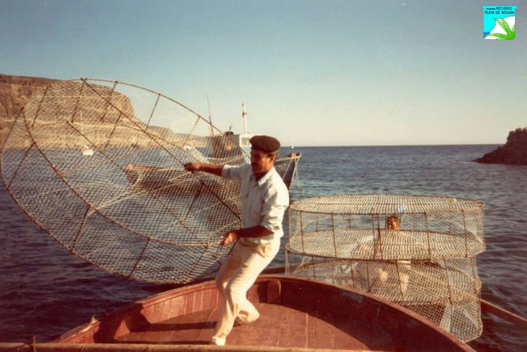 pescador y sus nasas 