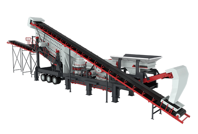 Four in one mobile crushing plant, mingyuan mobile crushing plant price, portable crushing screening station