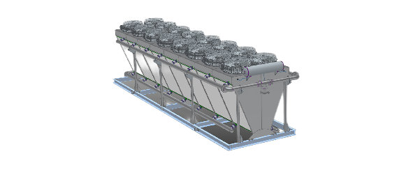 Power plant radiator bank illustration