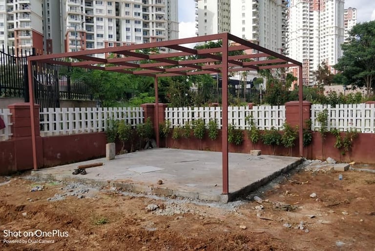 Custom pergola installation by experienced pergola builders in Bangalore