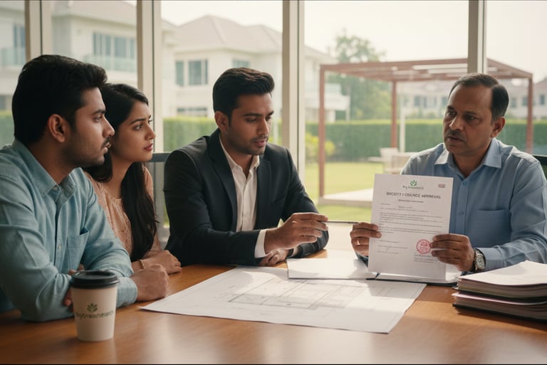 Expert pergola makers from MyGreenearth installing a modern mild steel and glass pergola on a villa